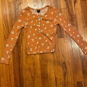 art class Floral Long Sleeve Tee - Orange